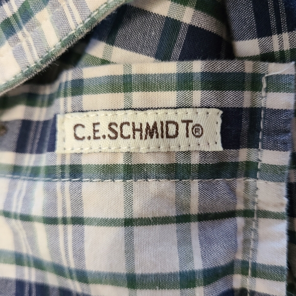 (692) C.E. Schmidt Men's Classic Short Sleeve Work Shirt, Size: 2XLT Color: Blue - Picture 8 of 12